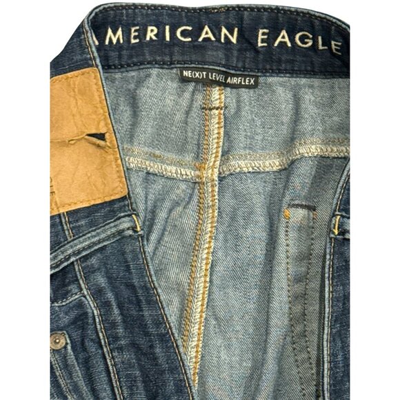 American Eagle Mens Original Straight Jeans 32x29 Next Level Airflex Blue Denim - Picture 3 of 6